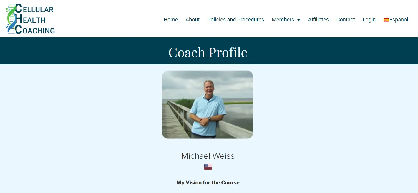 Michael J. Weiss, Sr., cellular health coach
